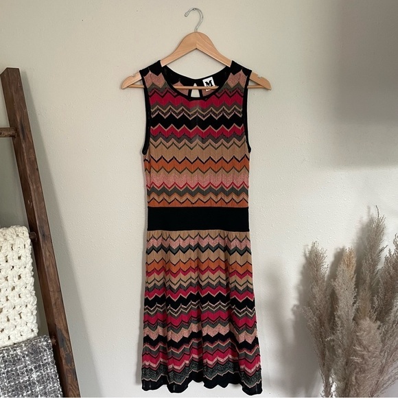 M Missoni | Knit Striped Multicolor Mini Dress - Picture 1 of 14